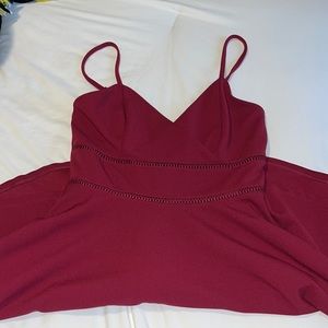 Francesca’s wine red dress
